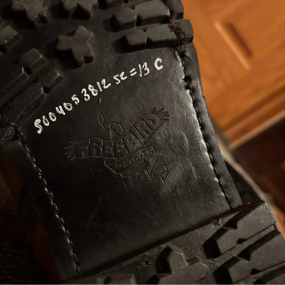 Freebird By Steven Mens Brown Leather Zipper Biker Boot Size 13 Ozzie - Picture 6 of 7